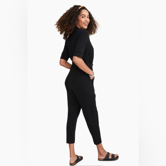 Hatch Collection The Nurse-To-Errands Jumpsuit in Black Jersey 0 - Picture 2 of 12